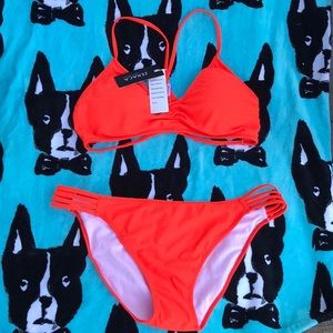 Zeraca bright orange bikini